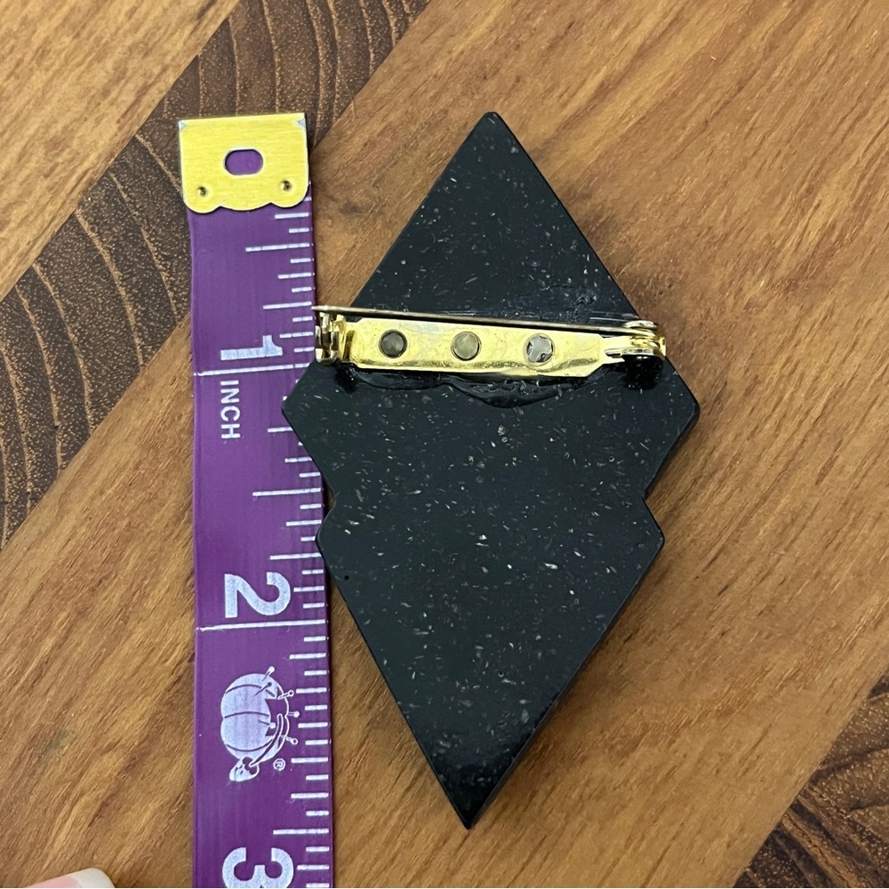 Vintage Geometric Brooch in Earth Tones - Picture 6 of 6